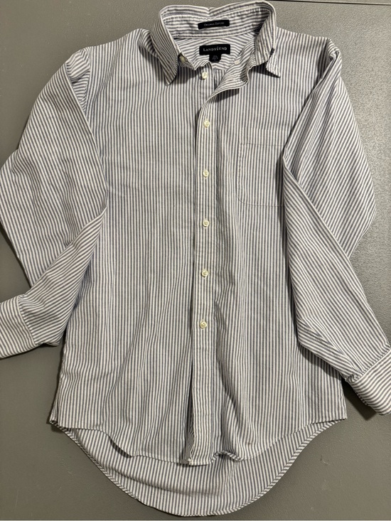 Lands' End Other - Lands' End 100% Cotton Blue White Pinstripe Button-Down Oxford Shirt Size 14.5